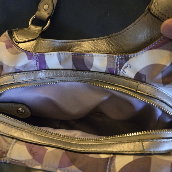 Stylish Coach Purple and Cream Women's Bag - Picture 5 of 5